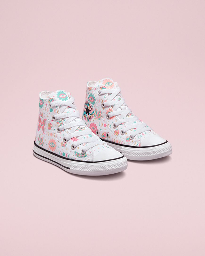 Dívčí Boty Vysoké Converse Chuck Taylor All Star Mystic Gems Bílé Růžové Koralove | CZ O31UH36